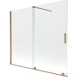 Mexen - velar cran de baignoire  2 ailes coulissante 180 x 150 cm, transparent, cuivre bross - 896 ...