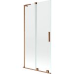 Mexen - velar l pare - douche pour baignoire  2 volets coulissants 95 x 150 cm, transparent, cuivre ...
