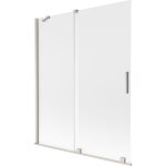 Mexen - velar pare - douche baignoire coulissant 2 panneaux 140 x 150 cm, givré, nickel brossé - 896 ... Mexen - velar pare - douche baignoire coulissant 2 panneaux 140 x 150 cm, givré, nickel brossé - 896 ...