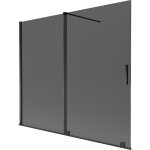 Mexen - velar paroi de baignoire avec 2 panneaux coulissants 180 x 150 cm, graphite, noir - 896 - 180 ...