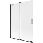 Mexen - velar paroi de baignoire coulissante � 2 panneaux 130 x 150 cm, givr�, noir - 896 - 130 - 000 ...