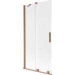 Mexen velar paroi de baignoire coulissante � 2 panneaux 90 x 150 cm, givr�e, cuivre bross� - 896 - 090 ...
