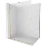Mexen - velar paroi de douche coulissante walk - in 150 x 200 cm, verre dpoli 8 mm, finition or bross ...