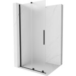 Mexen velar paroi de douche coulissante walk - in 75 x 200 cm, verre d�poli 8 mm, noir - 871 - 075 - ...