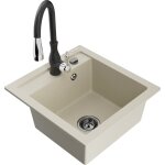 Mexen - vito vier en granit  1 cuve avec robinet mlangeur savita, beige - 6503 - 69 - 672601 - 70