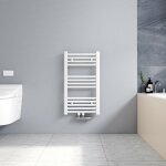 Meykoers 70x40cm sèche serviettes radiateur eau chaude vertical chauffage 238w, tubes ronds - blanc Meykoers 70x40cm sèche serviettes radiateur eau chaude vertical chauffage 238w, tubes ronds - blanc