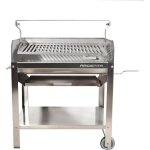 Mf - barbecue argentin argenta 70i inox professionnel avec grille r�glable en hauteur de 72 cm pour bois ...