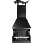 Mf - barbecue � bois et charbon style argentin pour jardin mod�le coven noir