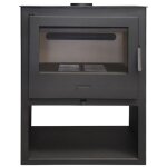 Mf - pole  bois seren 13, 4 kw en acier avec foyer panoramique, chambre en vermiculite et vitre cramique ...