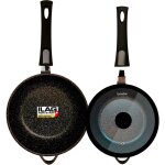 Mgk19s set 2 sauteuse induction manche amovible, poles 24 / 28cm antiadhesive couvercle noir - briebe ...