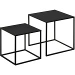 Mh - lot de 2 tables gigognes carrées coslada noires Mh - lot de 2 tables gigognes carrées coslada noires