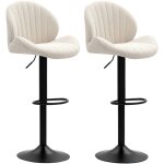 Mh - lot de 2 tabourets de bar melinda noir et beige