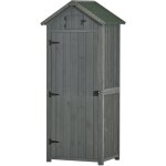 Armoire de jardin 2 portes alicia grise et verte Armoire de jardin 2 portes alicia grise et verte