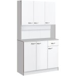 Mh - buffet haut de cuisine roman blanc et gris Mh - buffet haut de cuisine roman blanc et gris