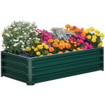 Mh - carr� potager de jardin t�le d'acier ondul�e vert