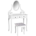 Mh - coiffeuse avec tabouret pompadour blanche