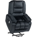 Mh - fauteuil de massage releveur chauffant - 2 t�l�commandes - velours noir