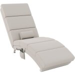Mh - fauteuil relax massant chauffant design m�tal chrom� tissu