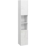 Mh - meuble colonne salle de bain 2 portes tagres 2 niches faade blanc laqu