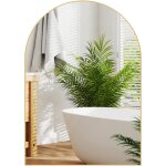 Mh - miroir mural arqué 50 x 70 cm haute définition cadre alliage aluminium doré Mh - miroir mural arqué 50 x 70 cm haute définition cadre alliage aluminium doré
