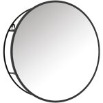 Mh - miroir rond avec �tag�res zack noir