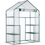 Mh - serre de jardin 6 �tag�res acier thermolaqu� pvc transparent vert