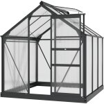 Mh - serre de jardin polycarbonate alu. gris