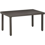 Mh - table basse de jardin lionel acier marron