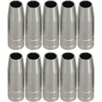 Mig co2 torche de soudage de conical buse et shield cup et buse de gaz 10pk