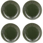 Mikasa jardin - set de 4 assiettes de en grs, rondes, 21, 5 cm, dans une bote cadeau de, lavable au ...