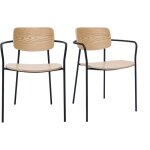Miliboo - chaises en bois clair ch�ne et m�tal noir (lot de 2) susan