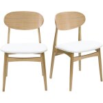 Miliboo - chaises design blanc et bois clair chêne massif (lot de 2) vicky Miliboo - chaises design blanc et bois clair chêne massif (lot de 2) vicky