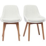 Miliboo - chaises scandinaves en tissu effet laine bouclée blanc et bois clair massif (lot de 2) holo ... Miliboo - chaises scandinaves en tissu effet laine bouclée blanc et bois clair massif (lot de 2) holo ...