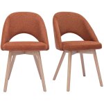 Miliboo - chaises scandinaves en tissu effet velours texturé terre brûlée et bois clair (lot de 2) cosette ... Miliboo - chaises scandinaves en tissu effet velours texturé terre brûlée et bois clair (lot de 2) cosette ...