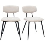 Miliboo - chaises vintage en bois clair chêne assises tissu chenille beige et métal noir (lot de 2) joline ... Miliboo - chaises vintage en bois clair chêne assises tissu chenille beige et métal noir (lot de 2) joline ...