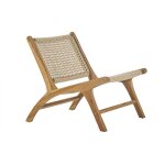 Fauteuil lounge en bois teck massif et corde tresse sumba
