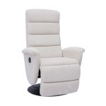 Miliboo - fauteuil pivotant relax manuel en tissu chenille beige nelson Miliboo - fauteuil pivotant relax manuel en tissu chenille beige nelson