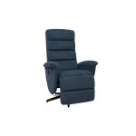 Miliboo - fauteuil pivotant relax manuel en tissu chenille bleu foncé nelson Miliboo - fauteuil pivotant relax manuel en tissu chenille bleu foncé nelson