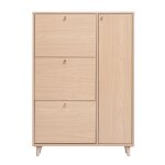 Miliboo - meuble  chaussures finition bois clair chne et mtal dor l90 cm silvestre