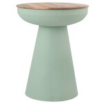 Miliboo - table d'appoint ronde design avec rangement en métal céladon et bois manguier massif h52 cm ... Miliboo - table d'appoint ronde design avec rangement en métal céladon et bois manguier massif h52 cm ...