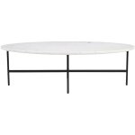 Miliboo - table basse ovale en marbre blanc et m�tal noir l115 cm carrare