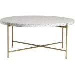 Miliboo - table basse ronde design en terrazzo et métal doré d81 cm mezzo Miliboo - table basse ronde design en terrazzo et métal doré d81 cm mezzo
