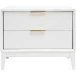 Miliboo - table de chevet blanche mat et m�tal dor� avec rangements l60 cm giana