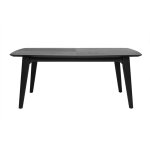 Miliboo - table extensible rallonges intégrées rectangulaire en bois noir frêne l180 - 230 cm fifties ... Miliboo - table extensible rallonges intégrées rectangulaire en bois noir frêne l180 - 230 cm fifties ...