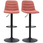 Miliboo - tabourets de bar r�glables en tissu effet velours textur� terracotta et m�tal (lot de 2) saury ...