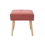 Miliboo - tabouret bas en tissu effet velours textur� terracotta et bois clair massif h46 cm guesta