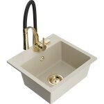 Milo �vier en granit 1 bac avec robinet de cuisine aster, beige - 6505 - 69 - 73450 - 57 - g - mexen