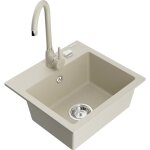 Milo évier en granit à 1 cuve et robinet mélangeur telma, beige - 6505 - 69 - 670200 - 69 - mexen Milo évier en granit à 1 cuve et robinet mélangeur telma, beige - 6505 - 69 - 670200 - 69 - mexen