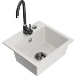 Milo �vier en granit � 1 cuve avec robinet m�langeur telma, blanc - 6505 - 20 - 670200 - 70 - mexen