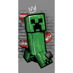 Minecraft - serviette de plage en coton 'metro art creeper' - vert / gris - 70 x 140 cm - livraison gratuite ...